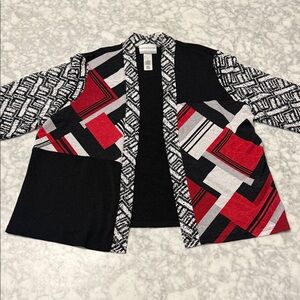 Alfred Dunner Women's Cardigan - Black, Red, Gray